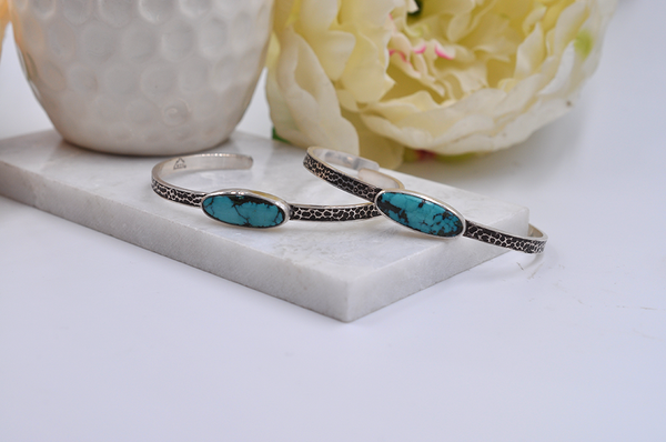 Turquoise Surfboard Cuff Bracelet - Tranquil Sky Jewelry