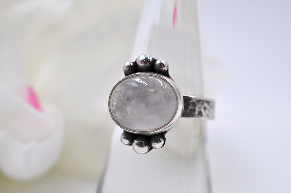 Rainbow Moonstone Ring US Size 7.5