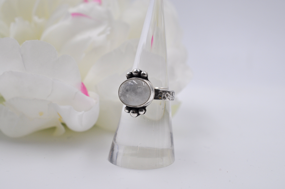 Rainbow Moonstone Ring US Size 7.5