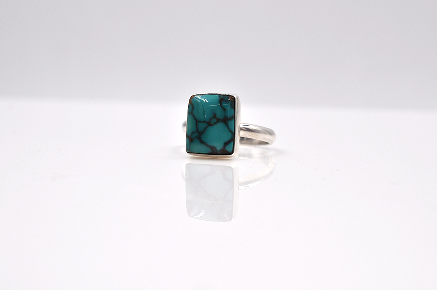 Rectangular Turquoise Ring US Size 7