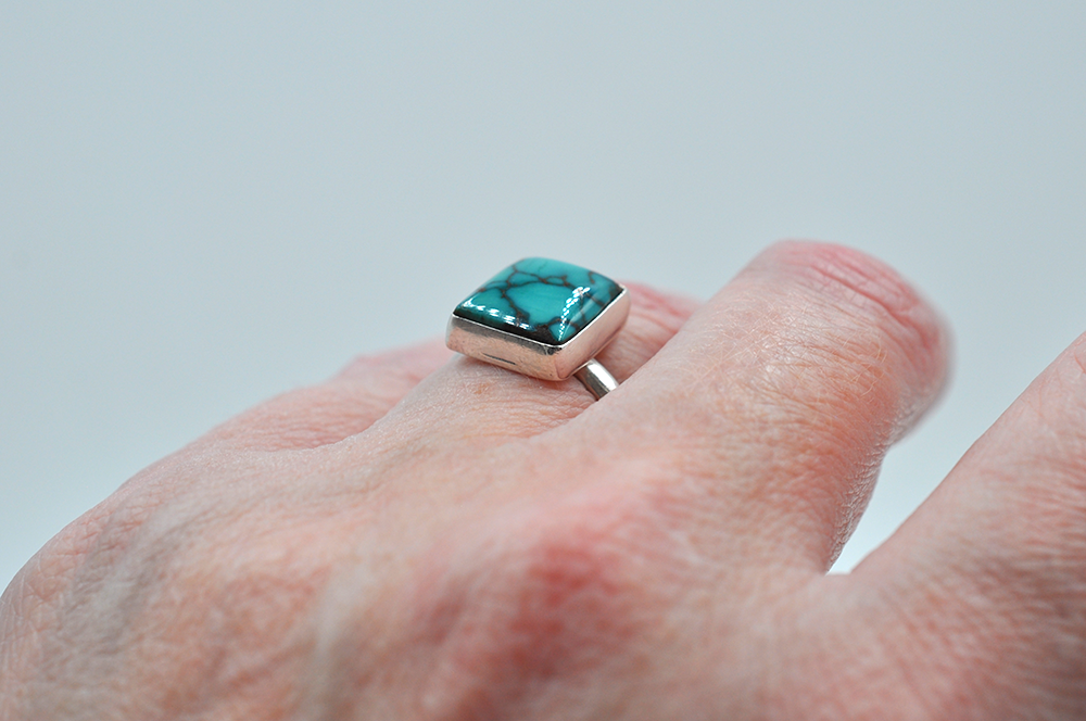 Rectangular Turquoise Ring US Size 7