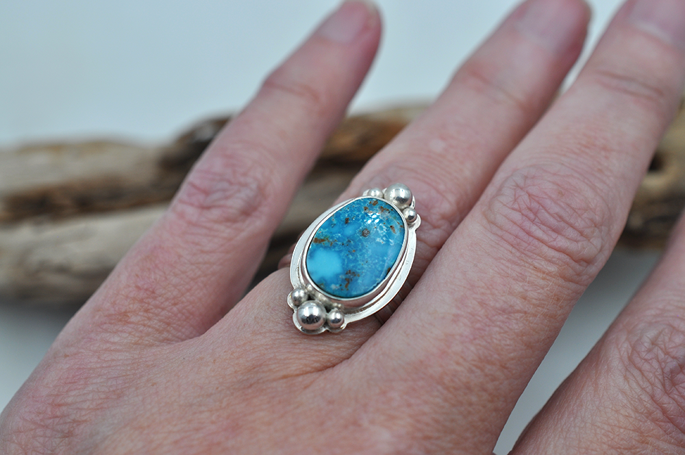 Turquoise Mountain Turquoise Ring • US Size 6.5