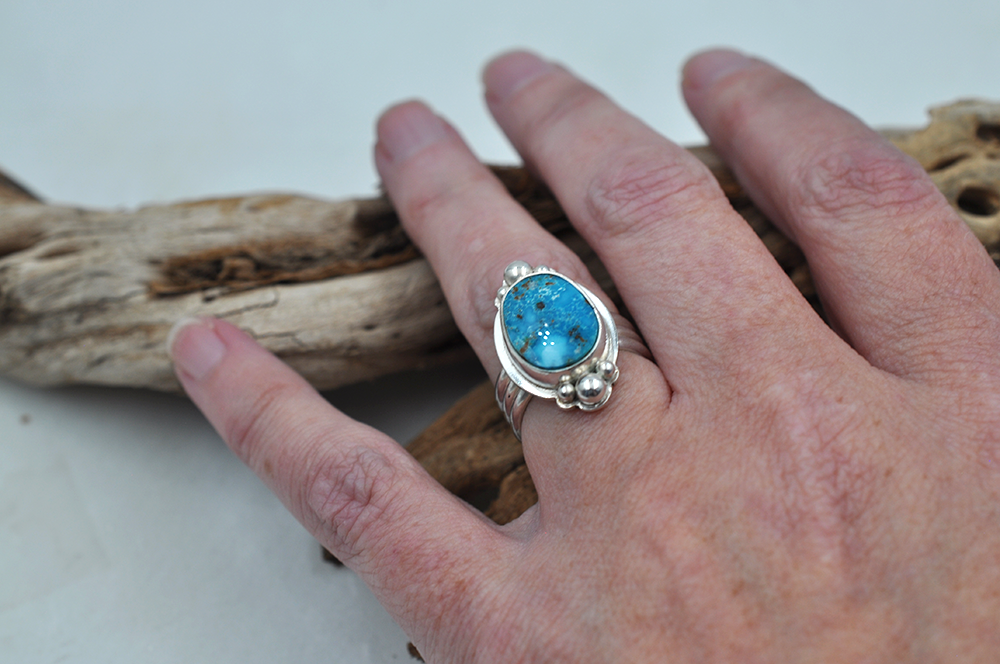 Turquoise Mountain Turquoise Ring • US Size 6.5