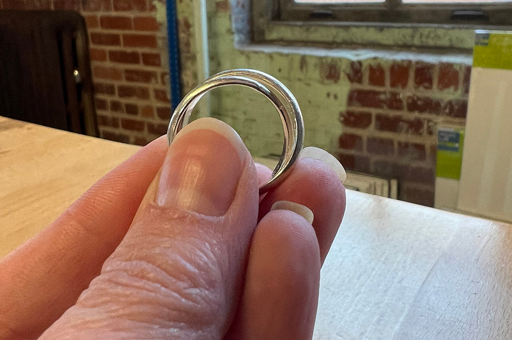 SATURDAY, February 22nd - Sterling Silver Double Band Interlocking Ring - Intermediate Level