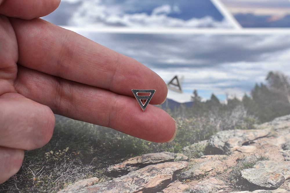 Earth - Air Element Post Earrings in Sterling Silver