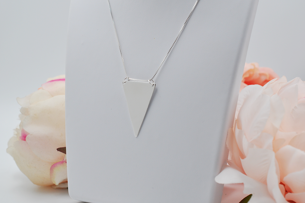 Simple Triangle Silver Necklace