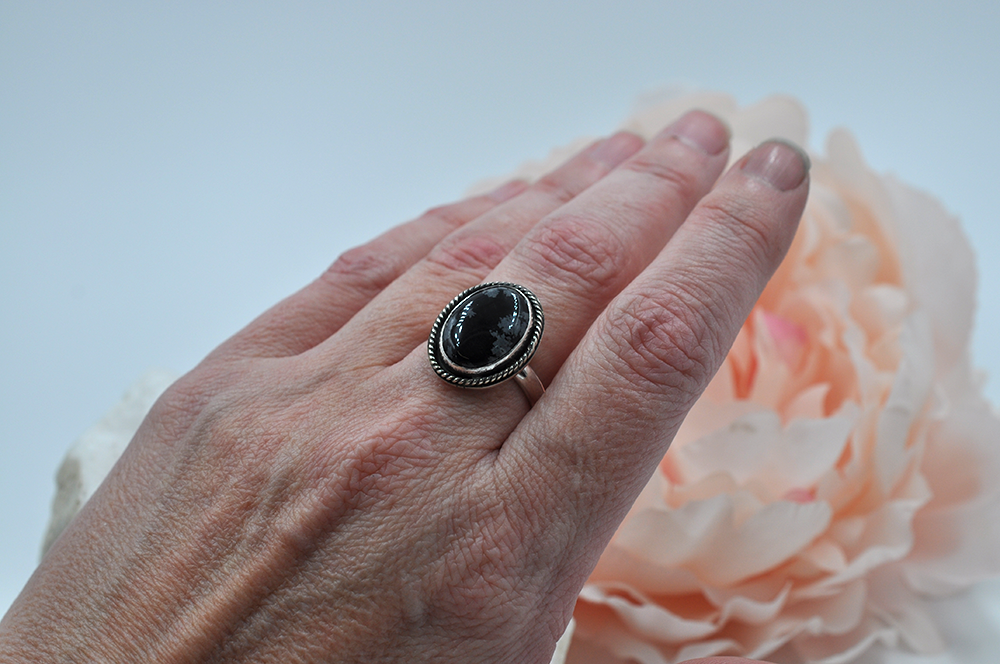 Large Adjustable Obsidian Ring 925 Silver, Black Oval Stone Ring for Women,  Filigree Ring Vintage Style, Made in Armenia - Etsy | Victorian rings,  Black rings, Black obsidian ring