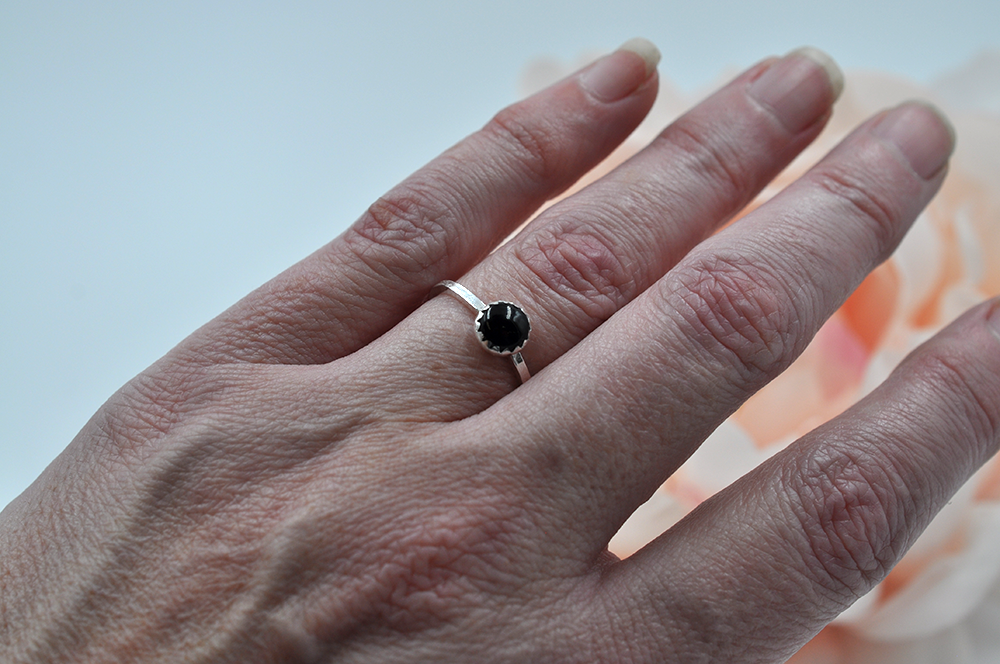 Black Onyx and Sterling Silver Mix & Match Stacking Rings