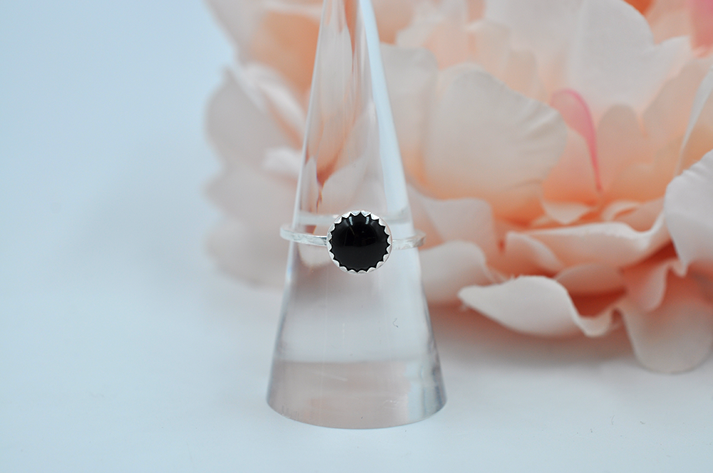 Black Onyx and Sterling Silver Mix & Match Stacking Rings