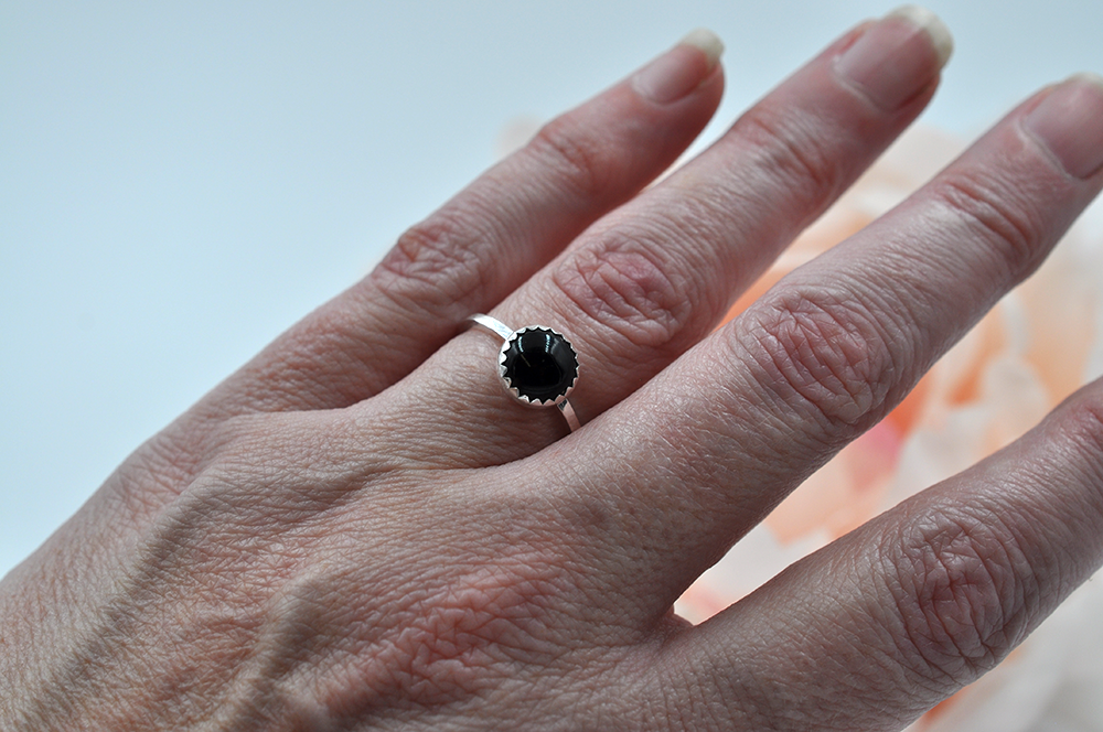 Black Onyx and Sterling Silver Mix & Match Stacking Rings